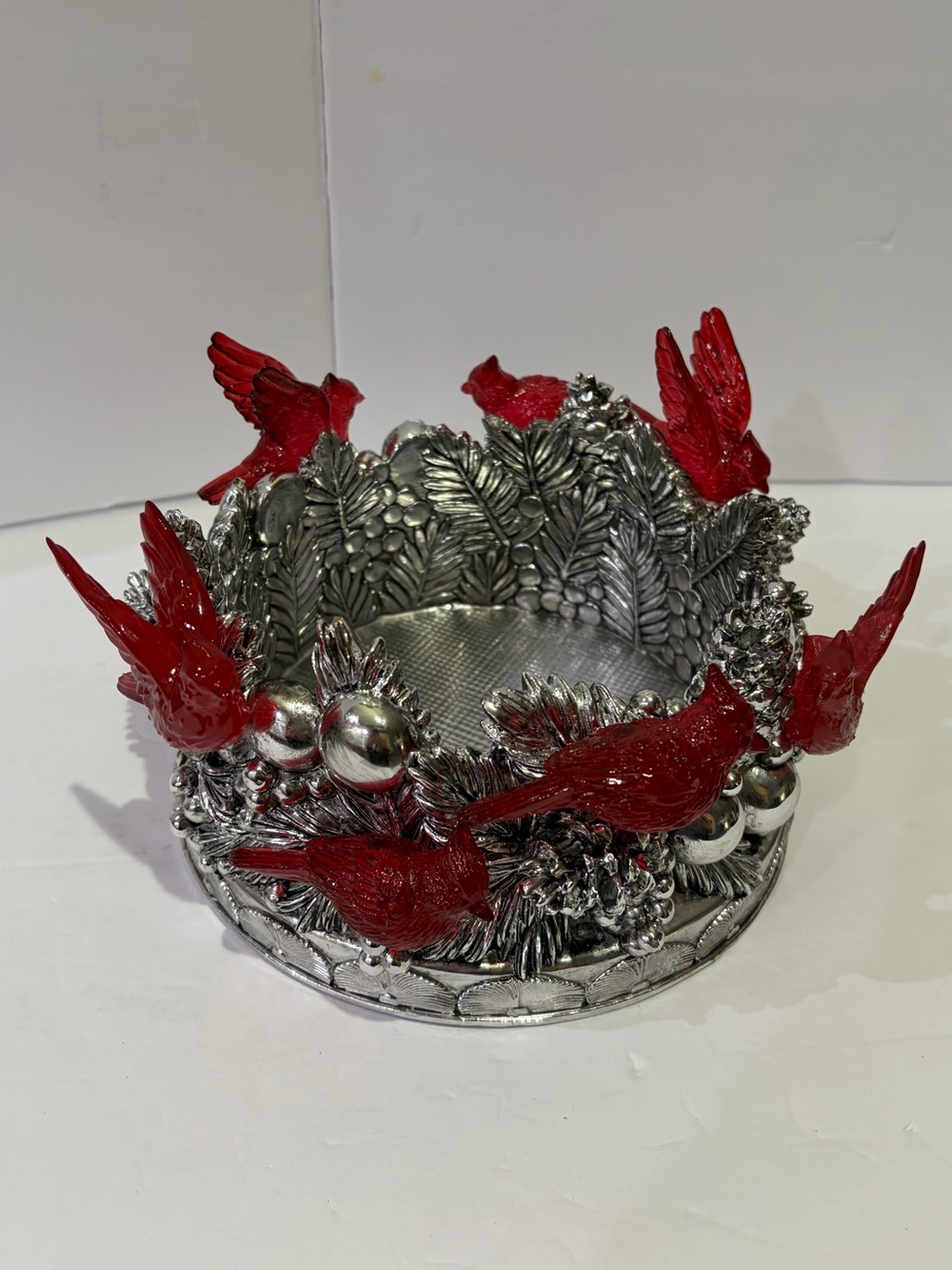 HomeWorx by Slatkin & Co. Cardinal Holiday Pedestal Candle Holder